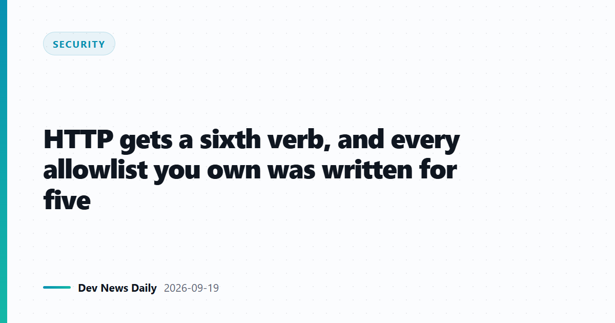 HTTP gets a sixth verb, and every allowlist you own was written for five
